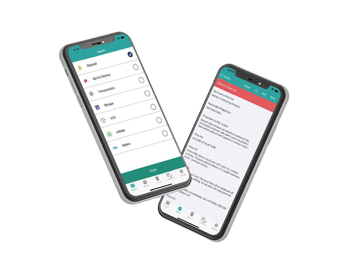 The Item Scan app interface on two mobile devices