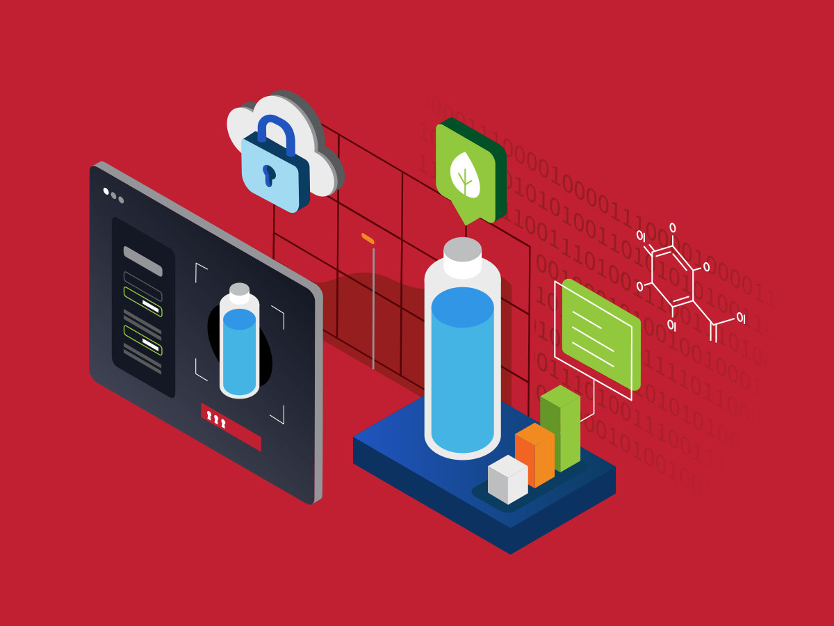 An illustration of a PurView product analysis taking place