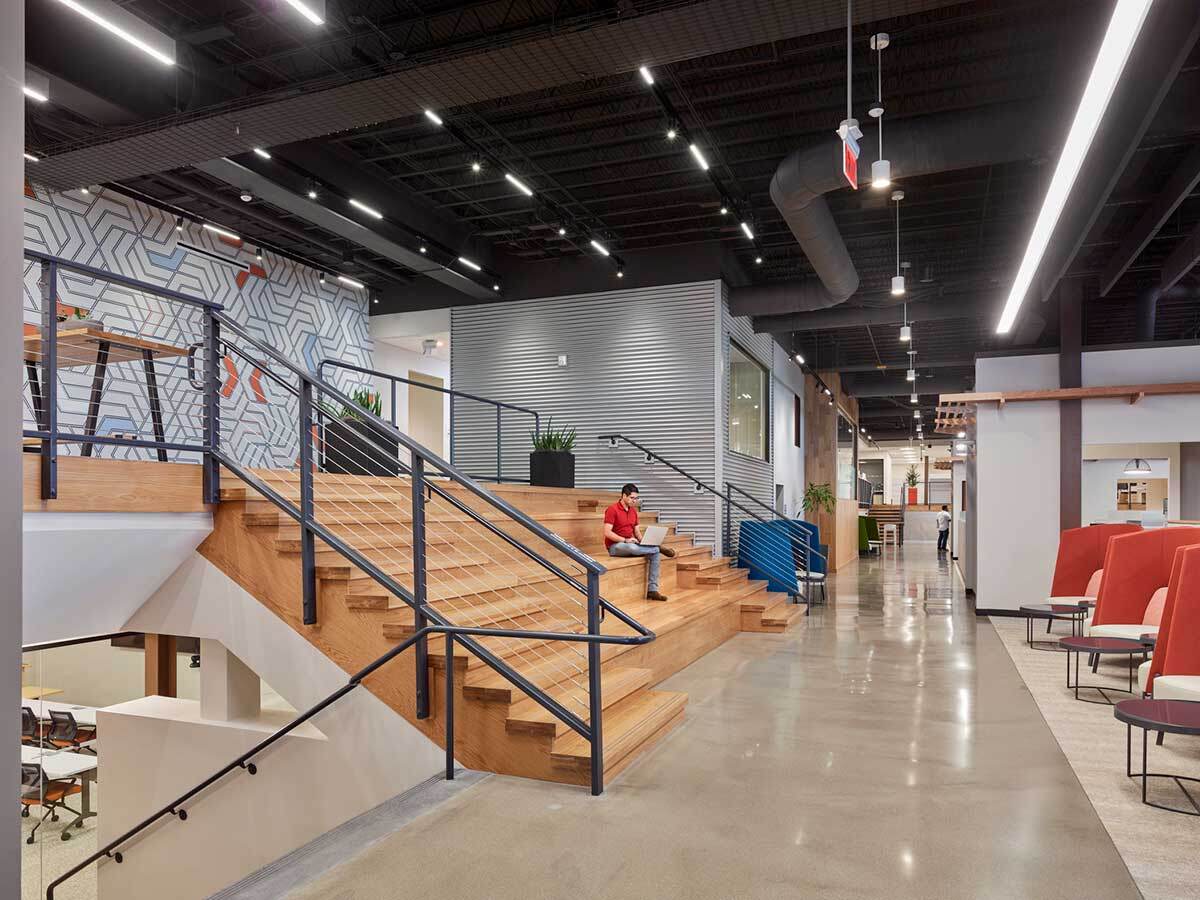 Brixmor common area showcasing beautiful stairs
