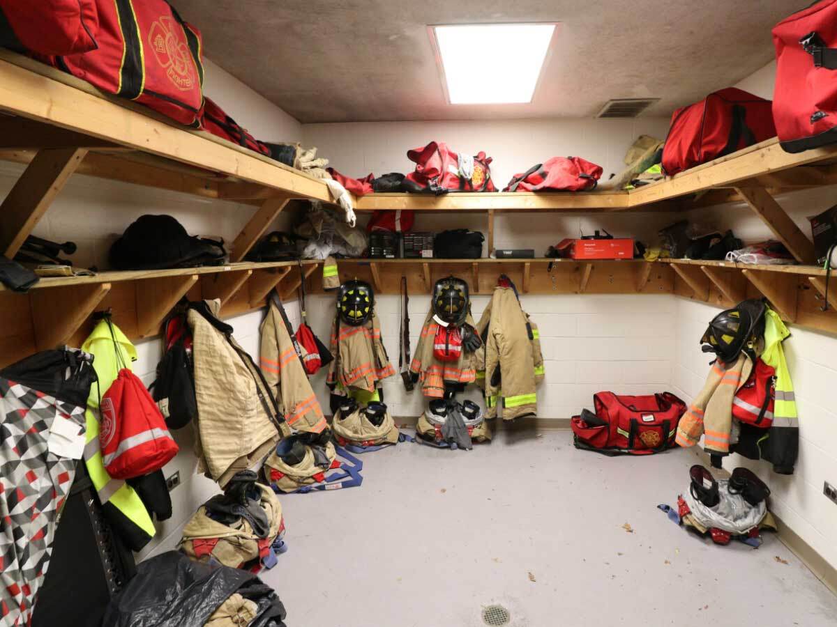 Fire station equipment room at Cary North Carolina fire station