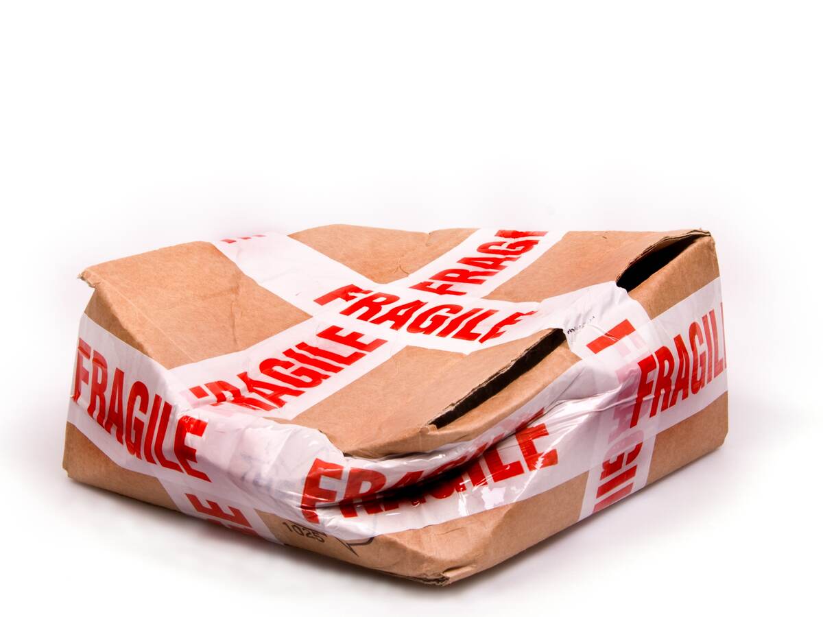 Damaged packaging during transportation