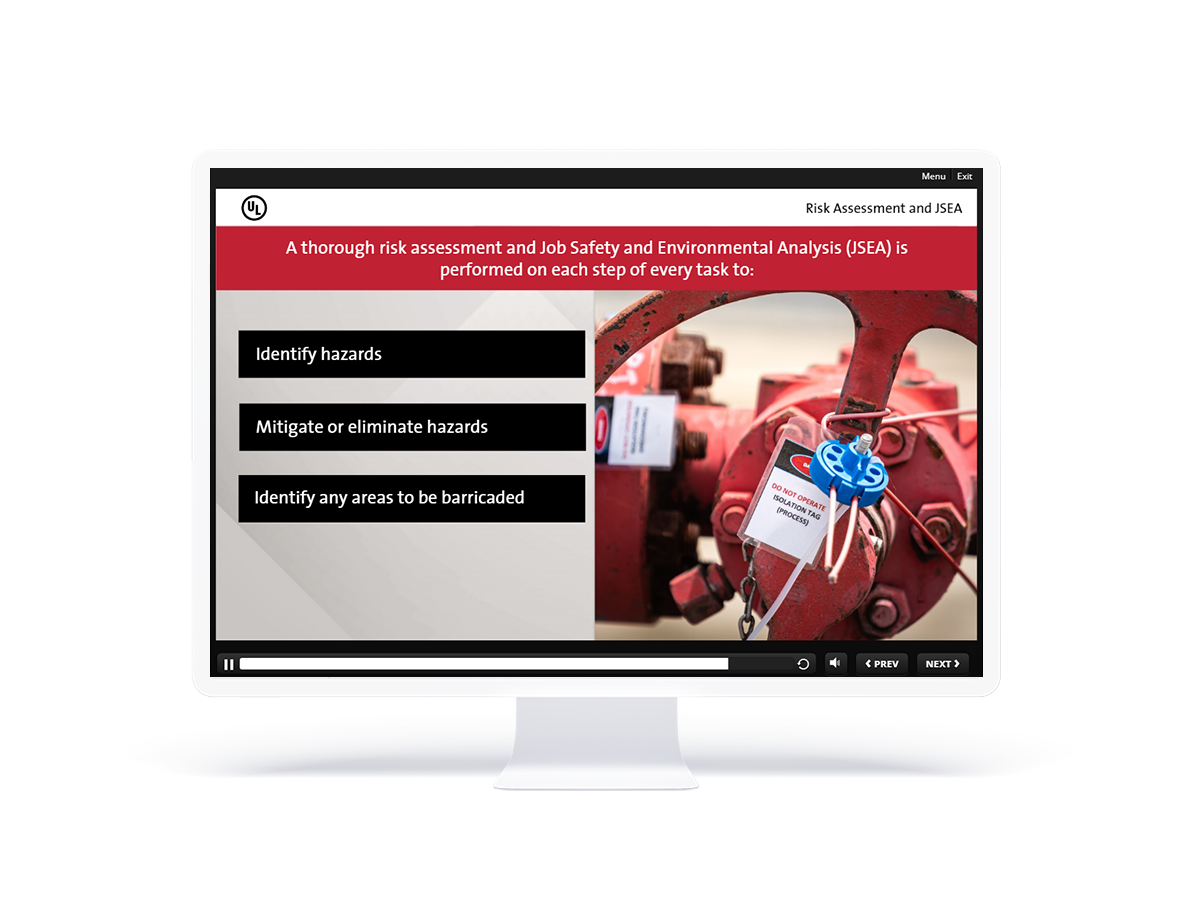A screenshot of an online safety course