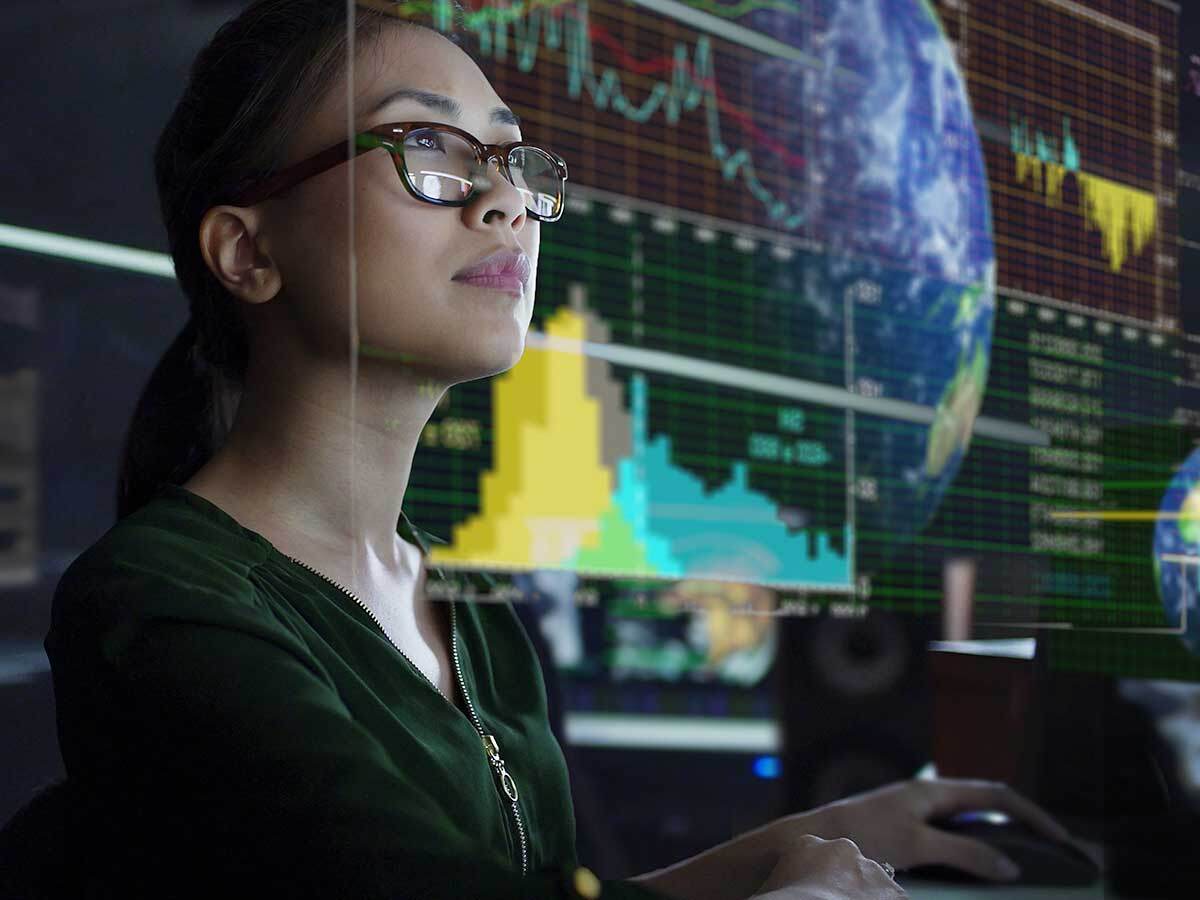 Woman looking at reporting