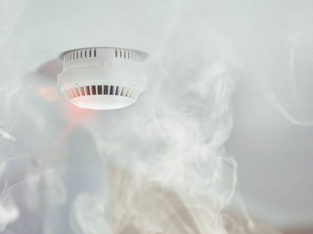 Fire Alarm Sensor On A Wooden Stock Photo, Picture and Royalty Free Image.  Image 142738573.