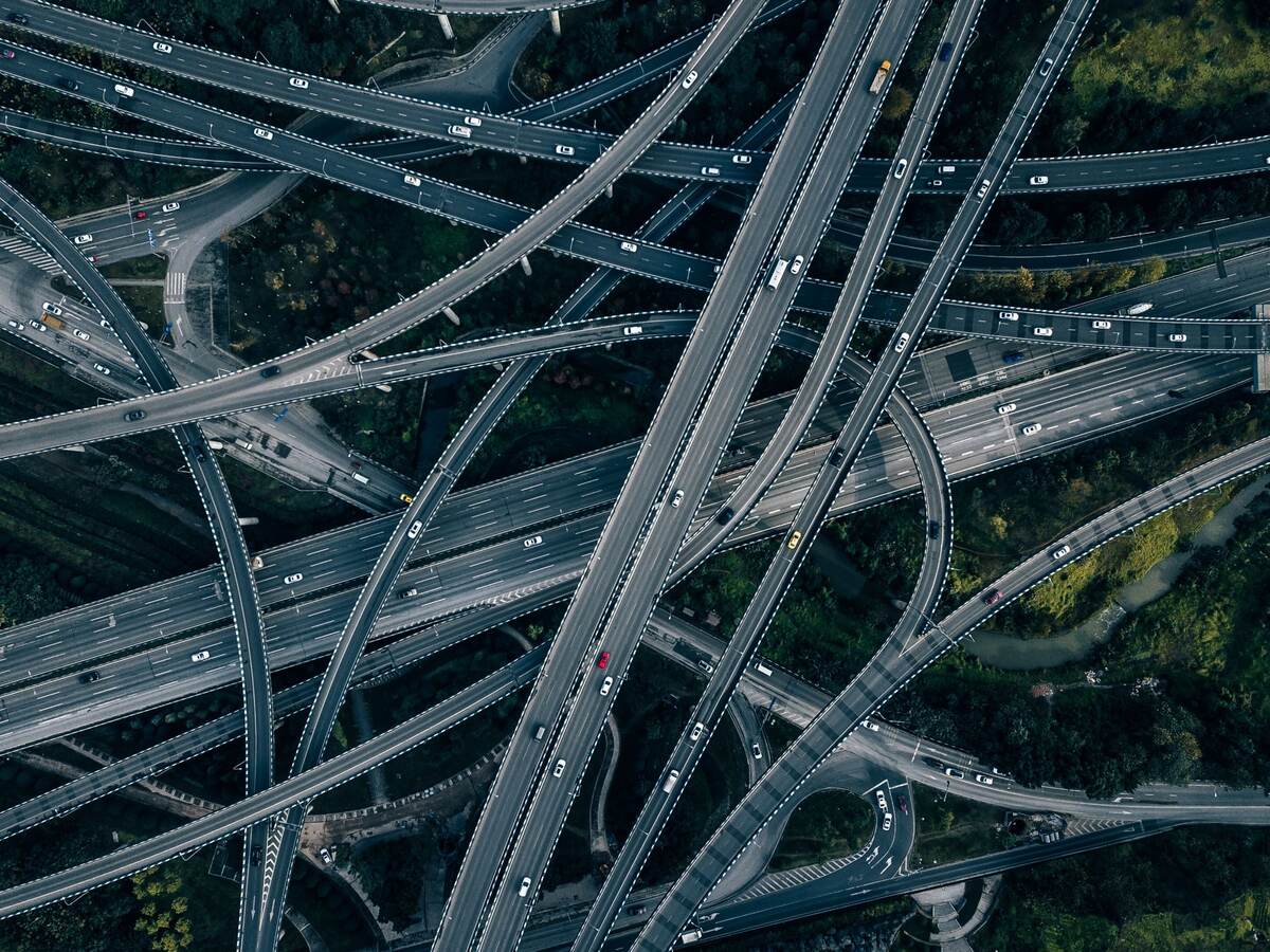 Many highways intersecting.