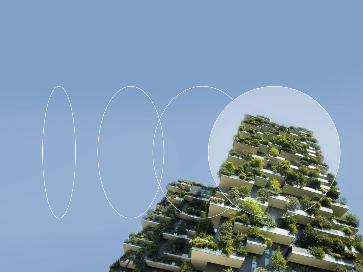 photograph of a sustainable green building