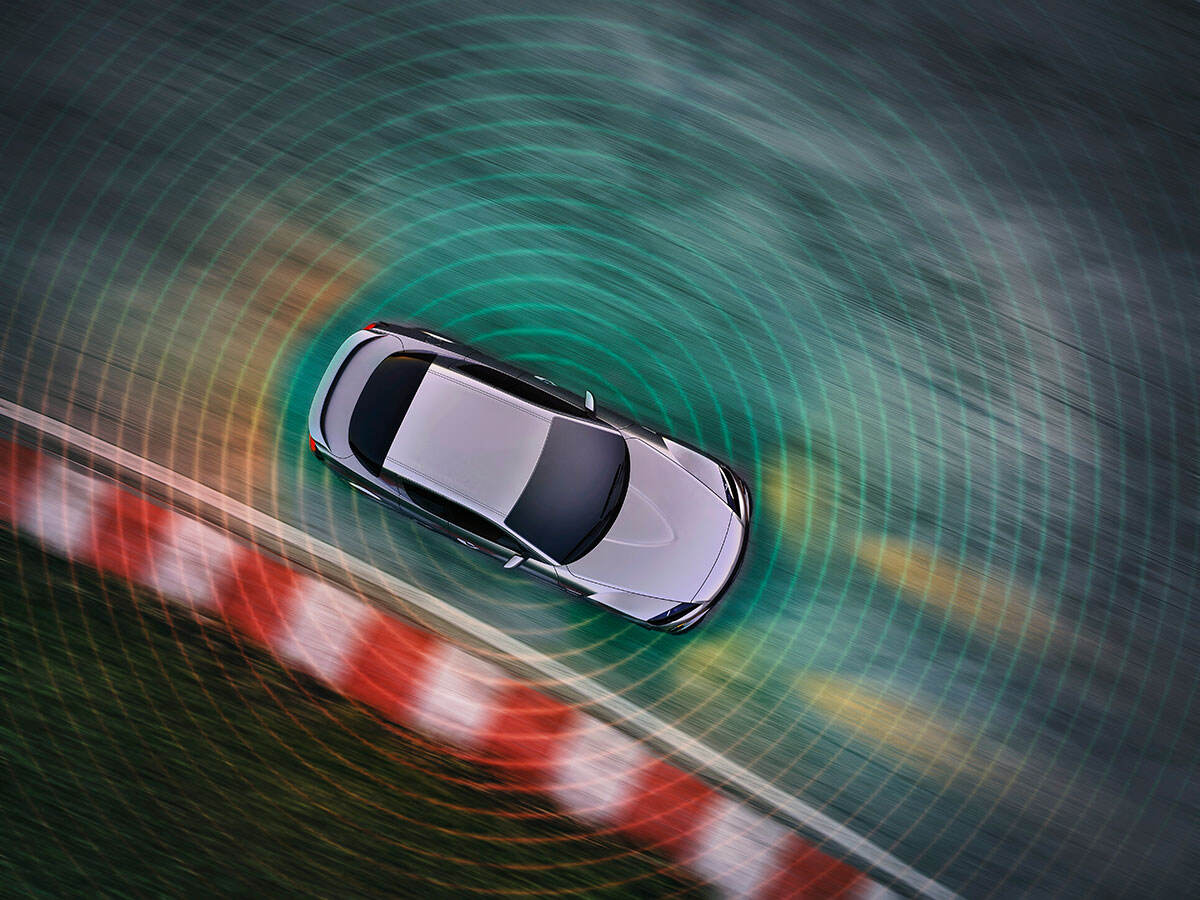 Autonomous driving car, illustration