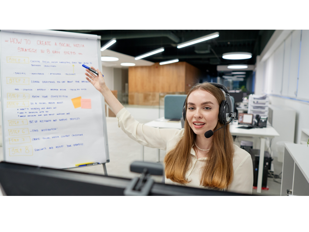 Person leading a virtual class