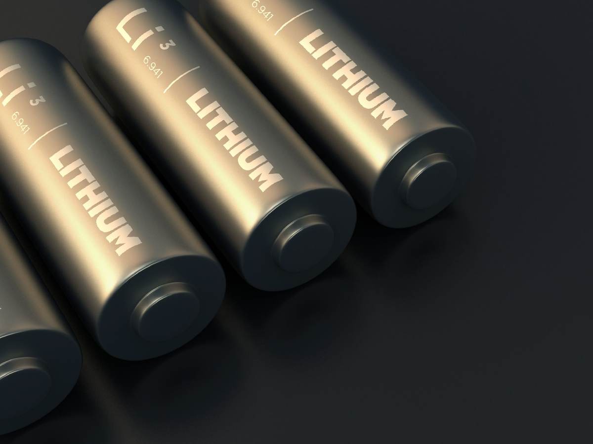 Lithium chemical symbol with dark background.