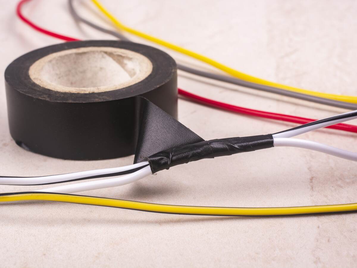 Vinyl electrical tape with wire.