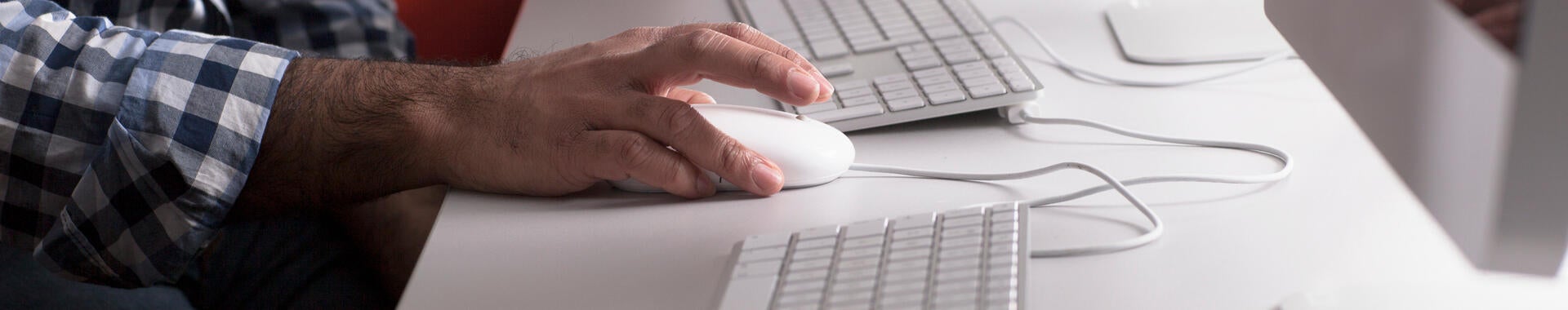 People using computers at desk