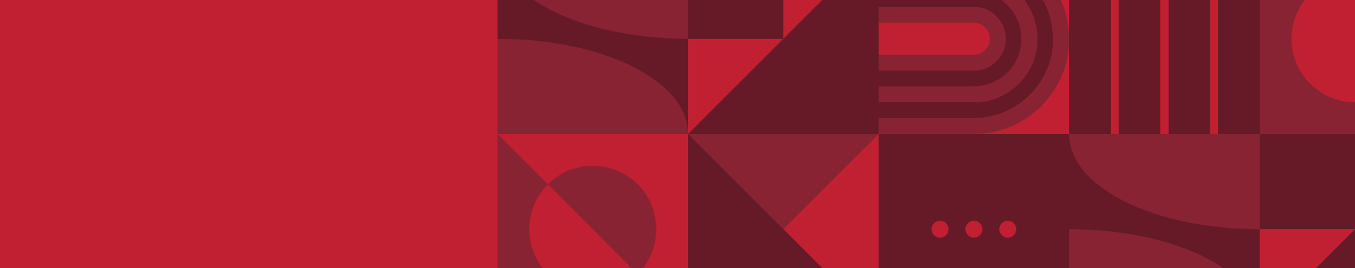 A red patchwork of abstract shapes