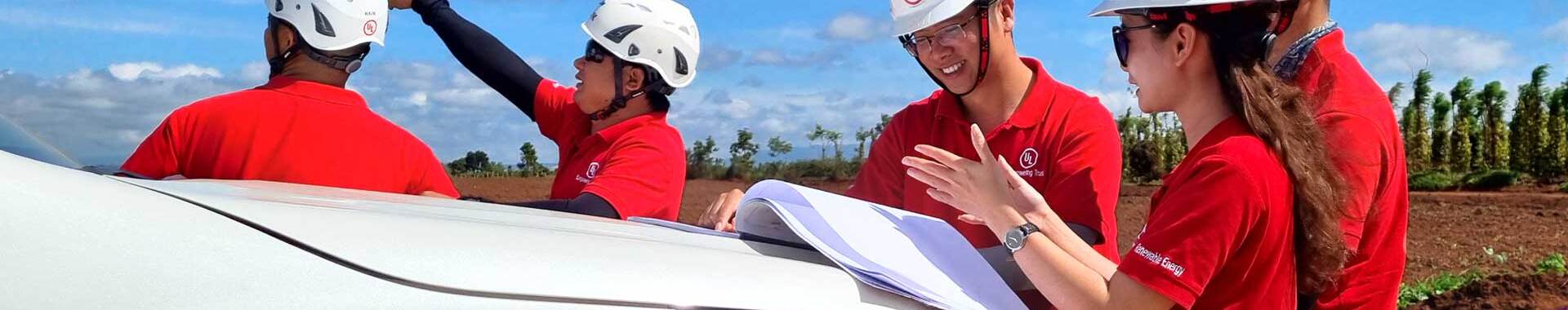 UL workers surveying area