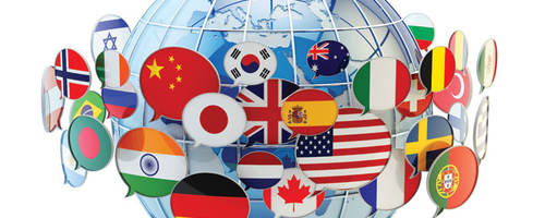 globe with flags from across the world 