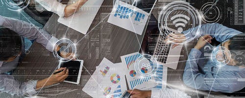 Business people communicating in the digital era