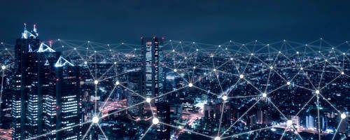 Telecommunications network above city