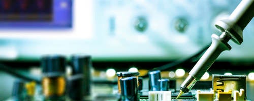 Soldering on a circuit board