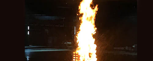 Fire suppression test for antifreeze solution