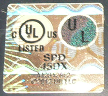 UL holographic counterfeit logo 