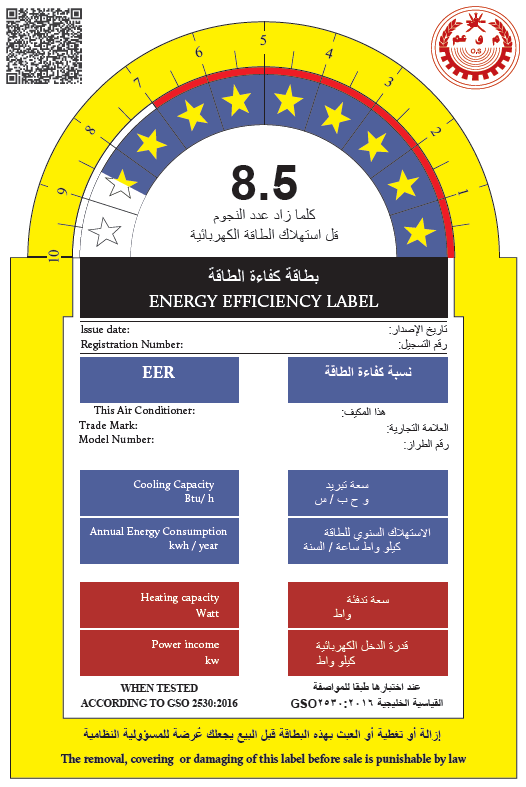 Layout of OMAN Energy Label
