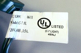 Photograph of the counterfeit UL Mark