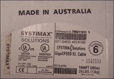 UL warns of counterfeit communication cable