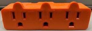Orange 3 outlet wall adaptor wall trap