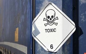 toxic warning sticker 