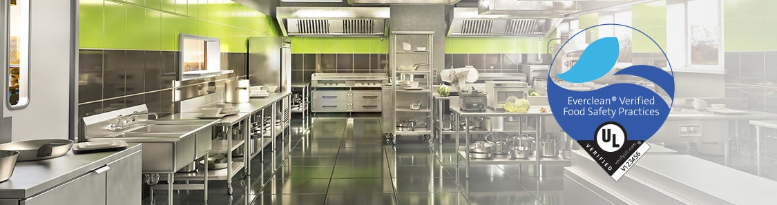 Photo of green kitchen with the Everclean Verification Mark