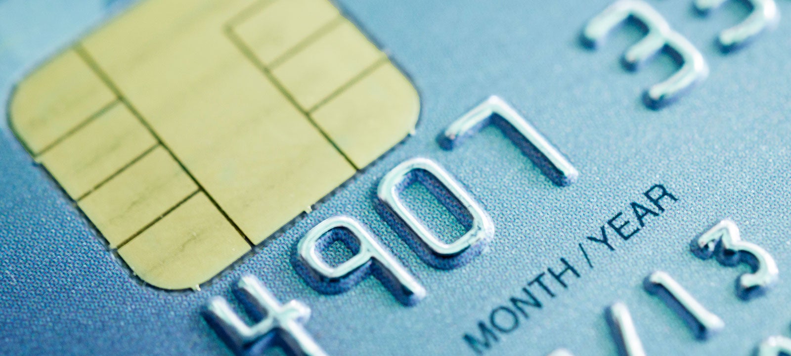 Close up view of a credit card