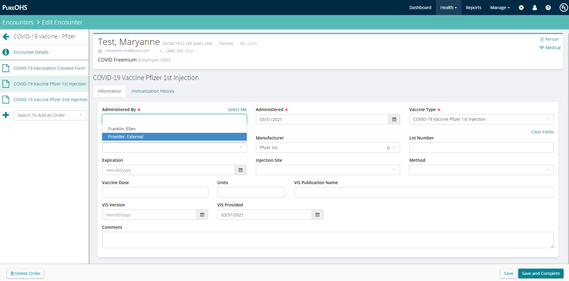 Covid tracker screenshot