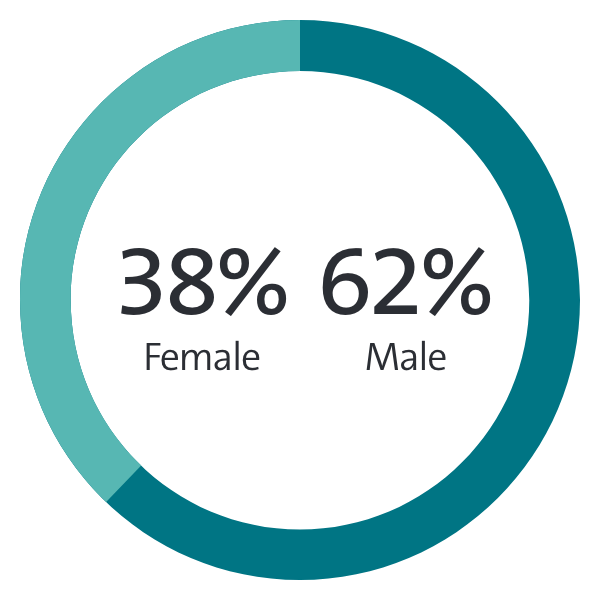 A pie chart showing UL's global gender breakdown