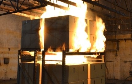 Performing a fire safety test