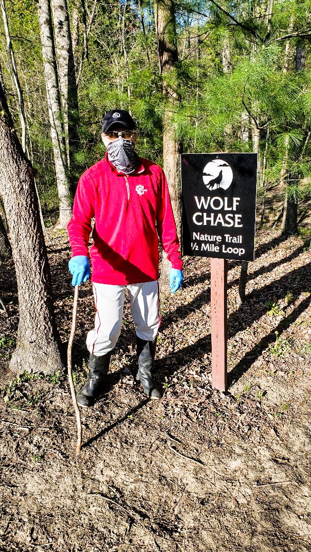 An Earth Day volunteer at work