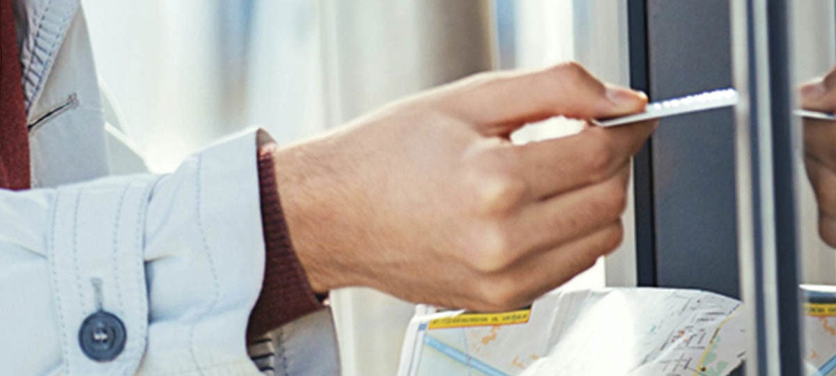 A tourist visiting the ATM